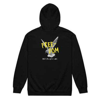 "freedom" heavy zip hoodie