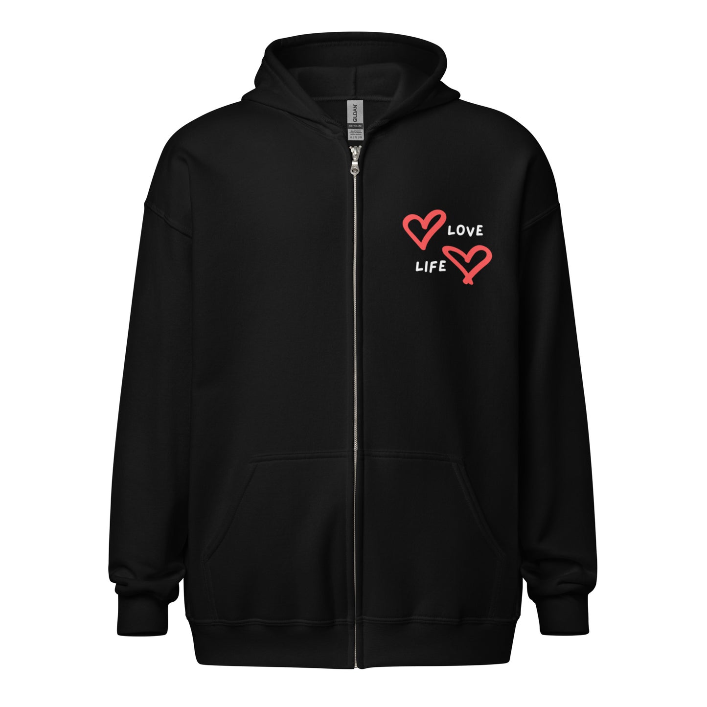 "love life" heavy zip hoodie