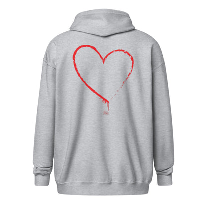 "love life" heavy zip hoodie
