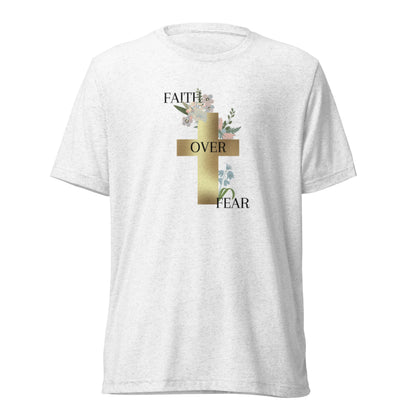 black letter "faith>fear" t shirt